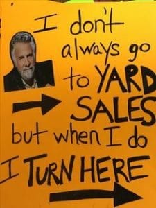 funny yard sale signs