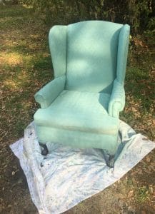 spray painted fabric chair