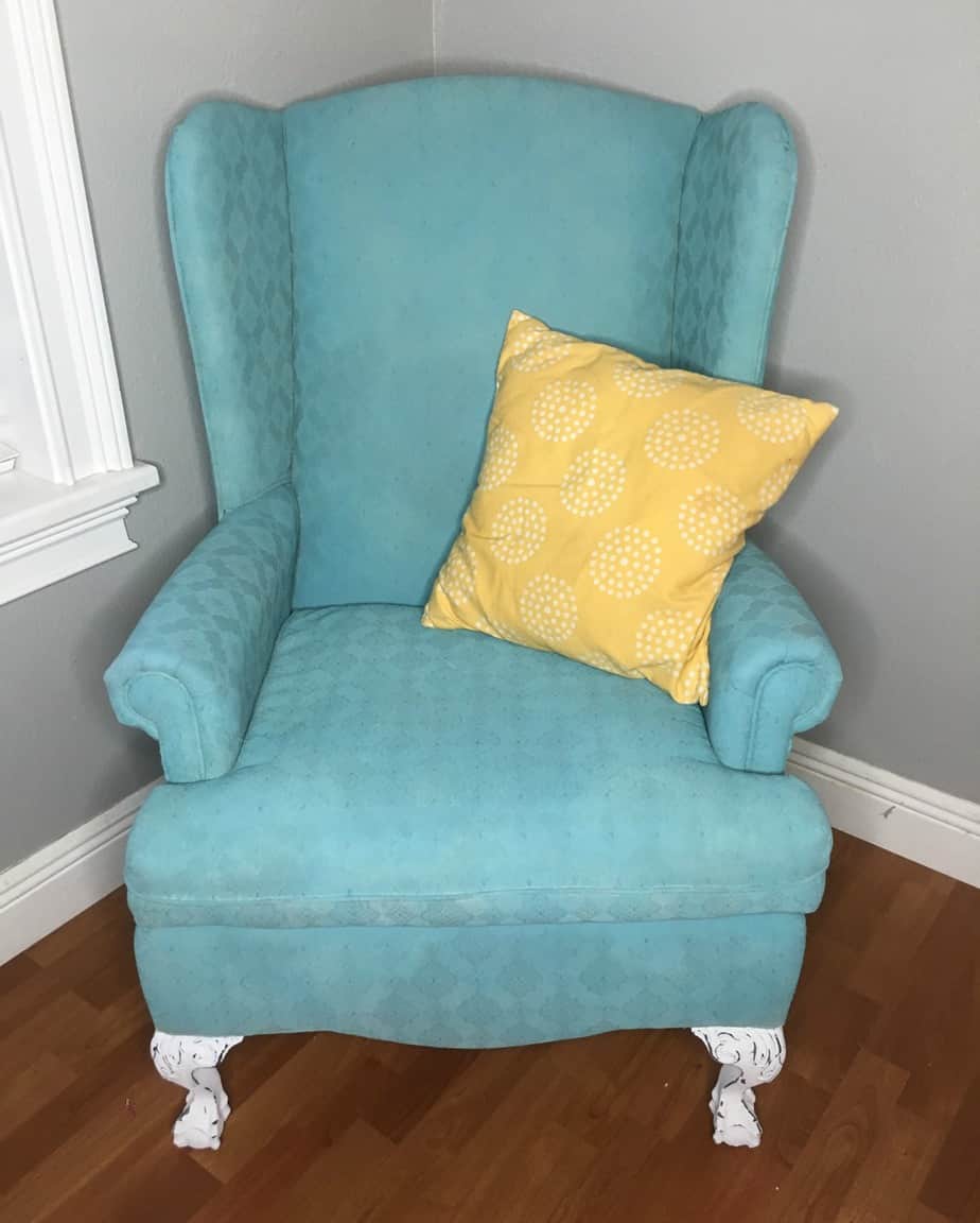 Crackled Painted Fabric Chair - A Total Happy Accident