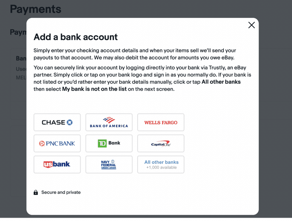 best bank account for ebay managed payments