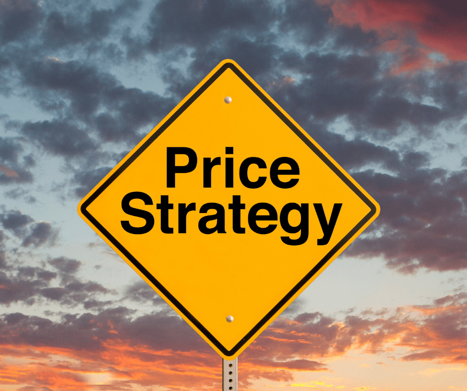 Sign with text price strategy
