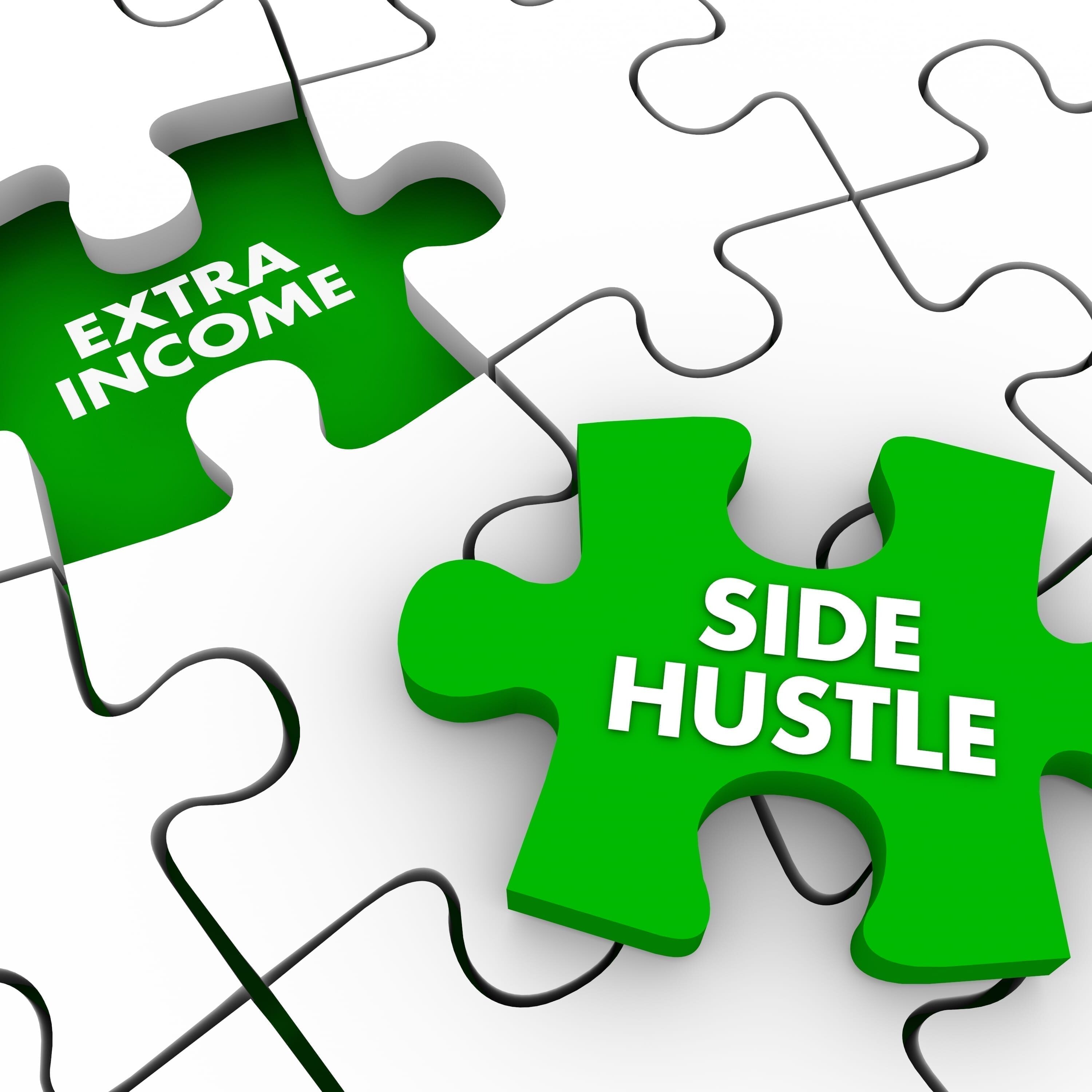 Side Hustle Extra Additional Income Puzzle Piece 3d Illustration
